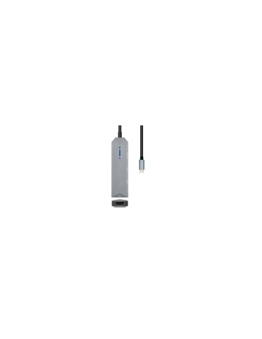 AISENS ASUC-4P002-GR base para portátil y replicador de puertos Alámbrico USB 3.2 Gen 1 (3.1 Gen 1) Type-C