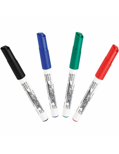 BIC Velleda 1741 marcador 4 pieza(s) Punta redonda Negro, Azul, Verde, Rojo