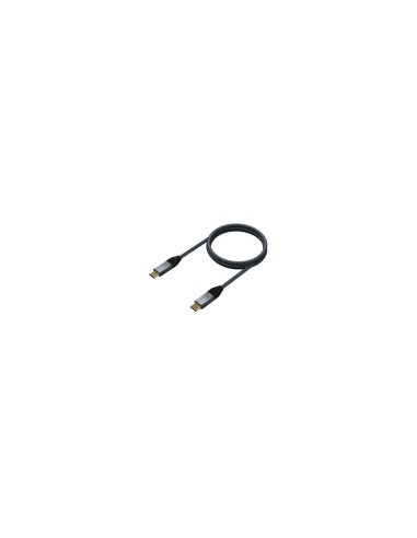 AISENS Cable USB 3.2 Gen2x2 Aluminio 20Gbps 8K@30Hz 5A 100W E-Mark, Tipo USB-C/M-USB-C/M, Gris, 1.0 m