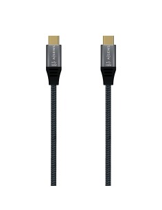 AISENS Cable USB 3.2 Gen2x2 Aluminio 20Gbps 8K@30Hz 5A 100W E-Mark, Tipo USB-C/M-USB-C/M, Gris, 0.6 m