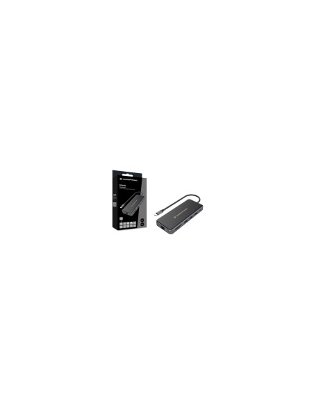 Conceptronic DONN15G base para portátil y replicador de puertos Alámbrico USB 3.2 Gen 1 (3.1 Gen 1) Type-C Gris