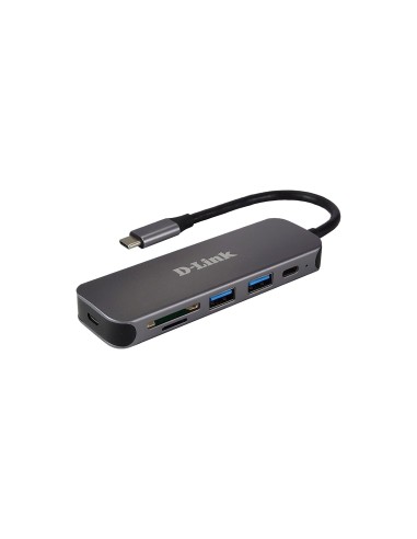 D-Link DUB-2325 hub de interfaz USB Tipo C 5000 Mbit/s Gris