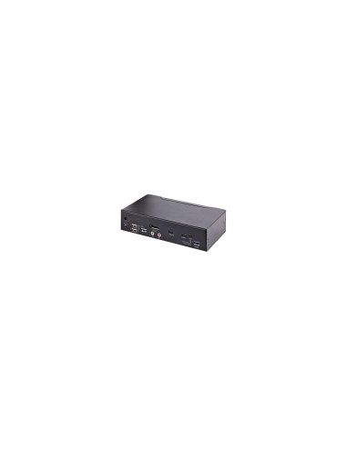 StarTech.com Switch Conmutador KVM USB C Tipo C, KVM de 2 puertos DisplayPort con VÍ­deo UHD HDR de 4K 60Hz, Audio de 3,5mm, Hub