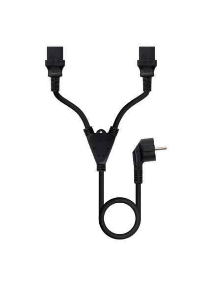 Nanocable Cable de Alimentación CEE7/M a 2xC13/H, Negro, 1.8 m