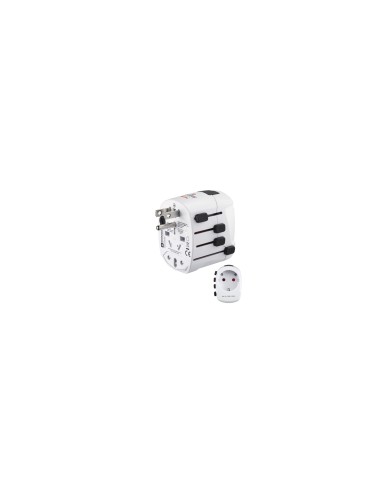 Hama World Travel Pro adaptador de enchufe eléctrico Universal Blanco