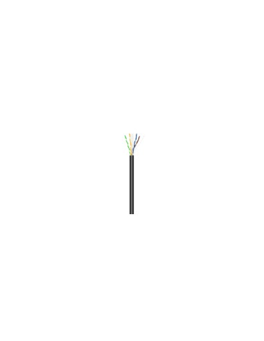 AISENS Cable de Red Exterior Impermeable RJ45 Cat.6 UTP RÍ­gido CCA AWG23, Negro, 100M