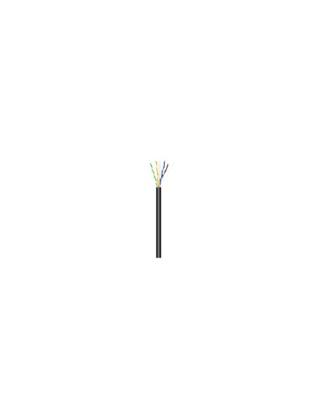 AISENS Cable de Red Exterior Impermeable RJ45 Cat.6 UTP RÍ­gido CCA AWG23, Negro, 100M