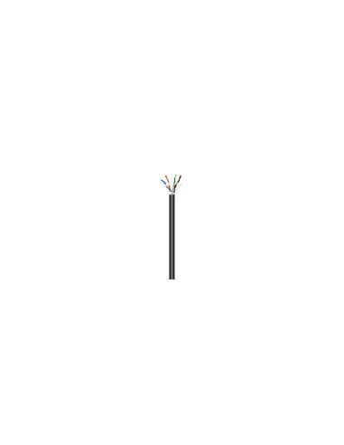 AISENS Cable de Red Exterior Impermeable RJ45 Cat.6 FTP Rigido AWG24, Negro, 100M