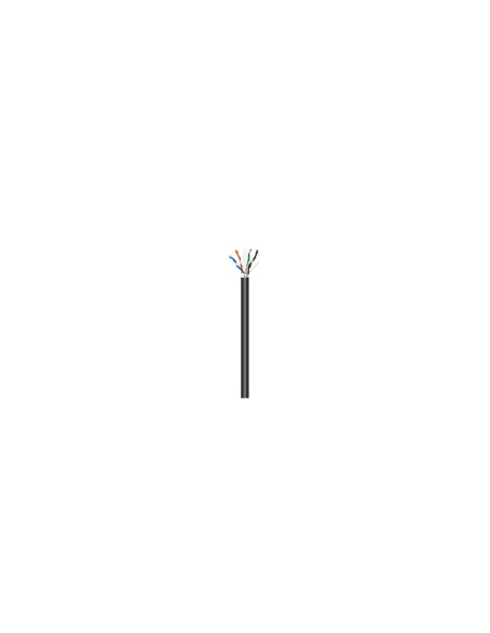 AISENS Cable de Red Exterior Impermeable RJ45 Cat.6 FTP Rigido AWG24, Negro, 100M