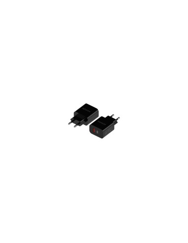 AISENS Cargador 20W, 1xUSB-C PD3.0, 1xUSB-A QC3.0, Negro