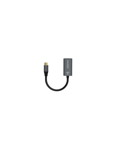 AISENS Conversor Aluminio USB-C a HDMI 4K@60Hz, USB-C/M-HDMI/H, Gris, 15cm
