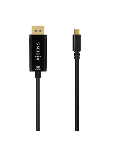 AISENS Cable Conversor USB-C a Displayport 8K@60Hz, USB-C/M-DP/M, Negro, 1.8M