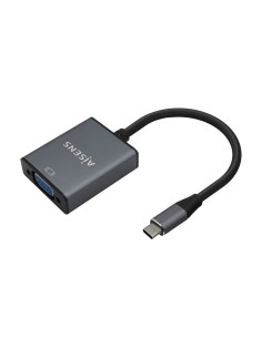 AISENS Conversor Aluminio USB-C a VGA, USB-C/M-HDB15/H, Gris, 15cm