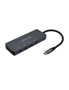 AISENS Hub USB3.2 Gen1 5G USB-C, USB-C/M-4xUSB-C/H, Gris, 15cm