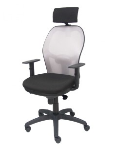 Silla Jorquera malla gris asiento bali negro cabecero regulable 2