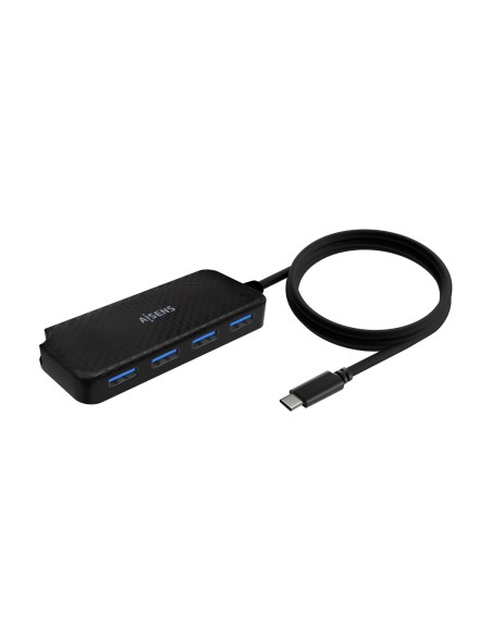 AISENS Hub USB 3.1 USB-C, USB-C/M-4x Tipo A/H, Negro, 60cm