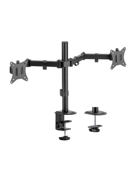 AISENS Soporte De Mesa Eco Giratorio E Inclinable Para Monitor/tv 9kg (3 Pivotes, 2 Brazos) De 17-32, Negro