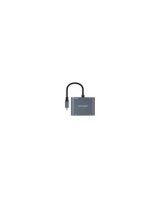 Nanocable Conversor USB-C a 2xHDMI/USB2.0/PD, 15 cm, Gris 2