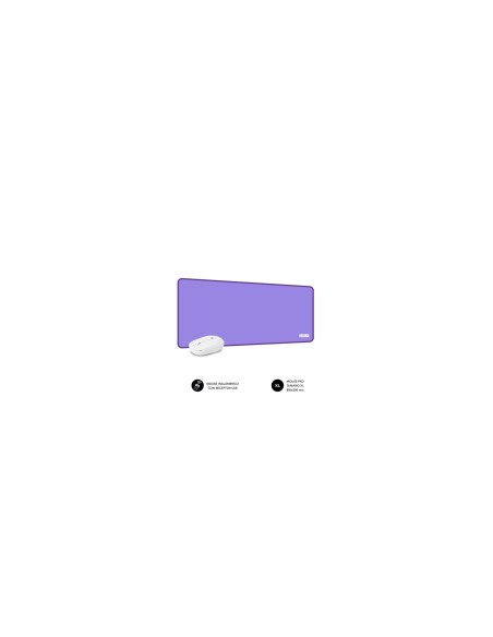 SUBBLIM Alfombrilla con Ratón Harmony Pack Mousepad XL + Wireless Mouse Purple