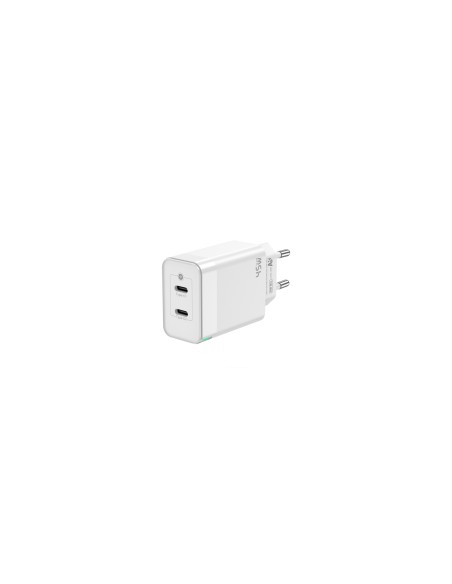 AISENS Cargador Gan 45W, 2xUSB-C PD3.0 QC4.0, Blanco