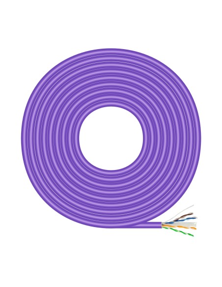 AISENS Cable de Red RJ45 LSZH Cat.6 UTP Rigido AWG23 CCA (Aleacion), Violeta, 100M