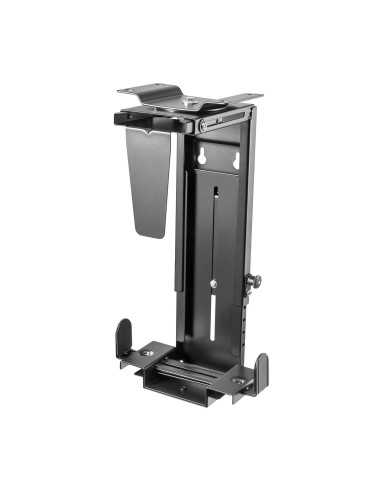 AISENS Soporte Giratorio Antirrobo y Altura Personalizable para CPU para Montaje por Debajo de Escritorio o a La Pared