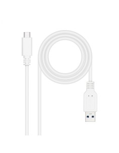 Nanocable Cable USB 3.1, Gen2 10 Gbps 3A, tipo USB-C/M-A/M, Blanco, 0.5 m