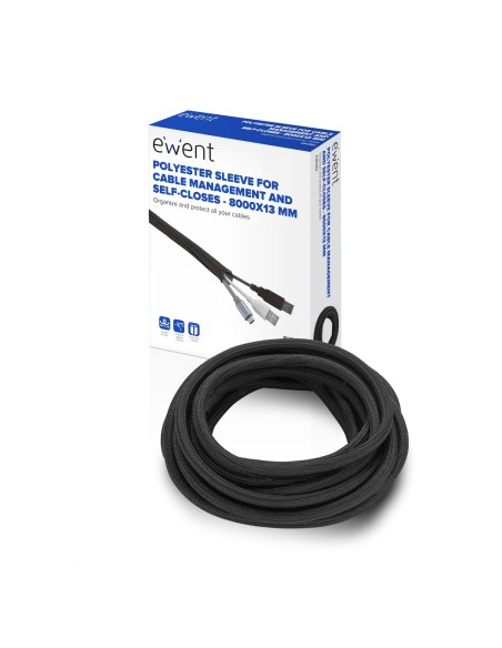 Ewent EW1561 organizador de cables Universal Pasacables Negro 1 pieza(s)