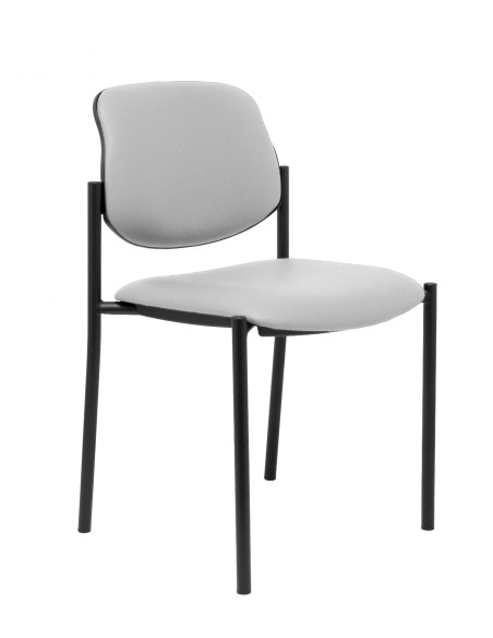 Piqueras y Crespo Silla fija Styl similpiel gris chasis negro