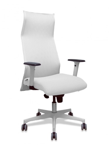 Piqueras y Crespo Sillón Sahuco blanco bali blanco brazos blancos base blanca ruedas parqué 65mm