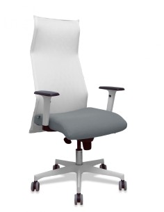 Piqueras y Crespo Sillón Sahuco blanco bali gris brazos blancos base blanca ruedas parqué 65mm