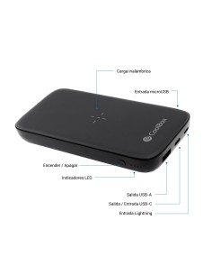 CoolBox COO-PB10KW-BK1 baterÍ­a externa 10000 mAh Cargador inalámbrico Negro