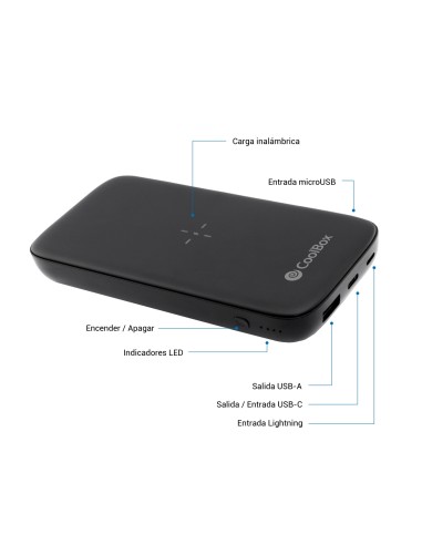 CoolBox COO-PB10KW-BK1 baterÍ­a externa 10000 mAh Cargador inalámbrico Negro