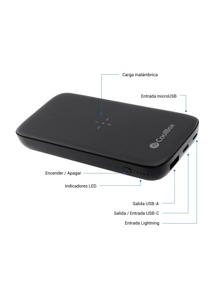 CoolBox COO-PB10KW-BK1 baterÍ­a externa 10000 mAh Cargador inalámbrico Negro