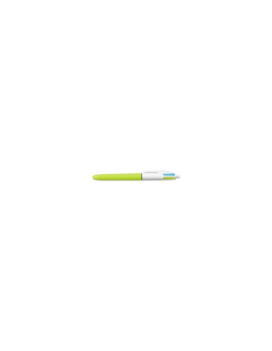 BIC 4 Colours Verde, Rosa, Púrpura, Turquesa BolÍ­grafo de punta retráctil con pulsador Medio 12 pieza(s)