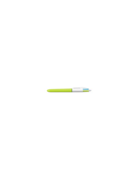 BIC 4 Colours Verde, Rosa, Púrpura, Turquesa BolÍ­grafo de punta retráctil con pulsador Medio 12 pieza(s)