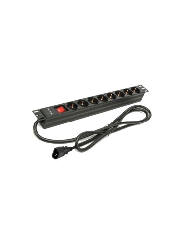 Phasak Regleta 19" 8 tomas SFO C14 con interruptor 2 m - BNS 3535