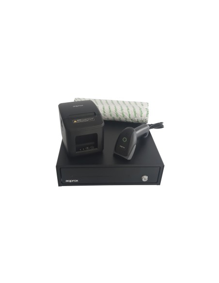 Approx Pos Pack para TPV appPOSPACK3380USB-2D Impresora + Cajón + Lector + Papel