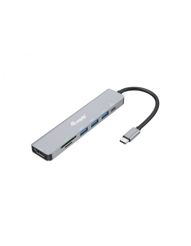 Equip 133494 base para portátil y replicador de puertos Alámbrico USB 3.2 Gen 1 (3.1 Gen 1) Type-C Plata
