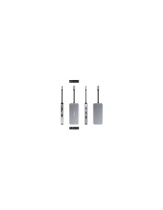 Nanocable HUB USB-C 9 en 1, Conversor USB-C a 3 x USB-A + 2 x HDMI + RJ45 + TF + SD + USB-C PD 100W, Aluminio, 15 cm, Gris 2
