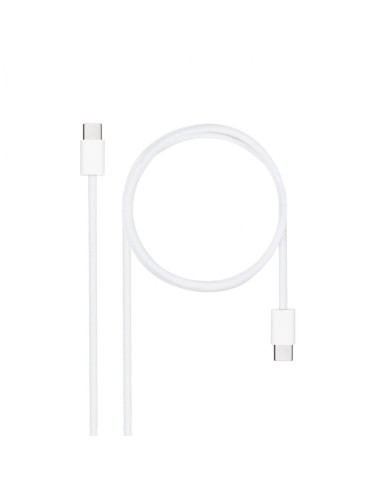 Nanocable Cable USB-C 2.0 60W 3A, USB-C/M-USB-C/M, Blanco, 1 m