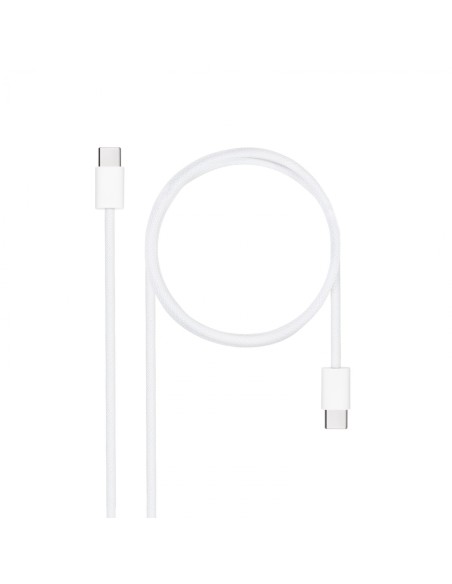 Nanocable Cable USB-C 2.0 60W 3A, USB-C/M-USB-C/M, Blanco, 1 m