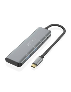 AISENS Hub USB 3.2 Gen1 5G USB-C, USB-C/M-2xUSB-C/H-2xUSB-A/H, Gris, 15 cm
