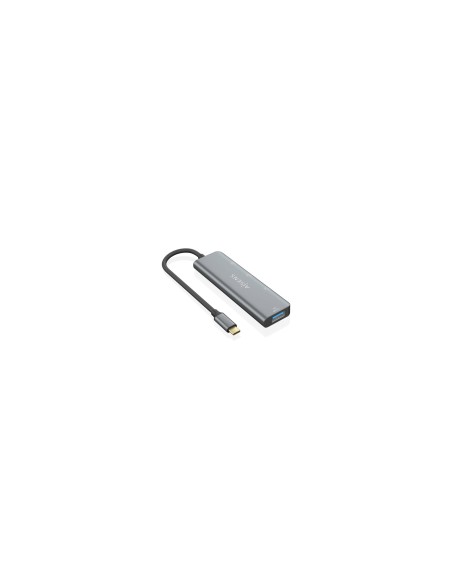 AISENS Hub USB 3.2 Gen1 5G USB-C, USB-C/M-1xUSB-C/H-3xUSB-A/H, Gris, 15 cm