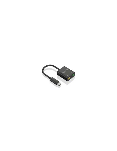 AISENS Conversor USB-C a Audio 48KHz, USB-C/M-2xJack 3.5/H, Negro, 10 cm