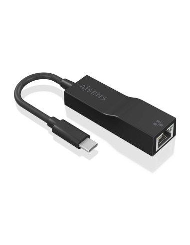 AISENS Conversor USB3.1 Gen1 USB-C a Ethernet Gigabit 10/100/1000 Mbps, Negro, 11 cm
