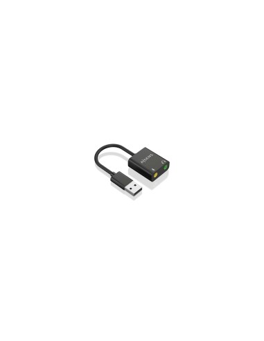 AISENS Conversor USB-A a Audio 48KHz, USB-A/M-2xJack 3.5/H, Negro, 10 cm