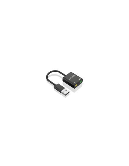 AISENS Conversor USB-A a Audio 48KHz, USB-A/M-2xJack 3.5/H, Negro, 10 cm