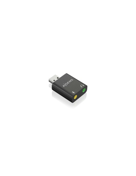 AISENS Conversor USB-A a Audio 48KHz, USB-A/M-2xJack 3.5/H, Negro