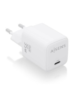 AISENS Cargador GaN 35W, 1xUSB-C PD3.0 QC4.0, Blanco